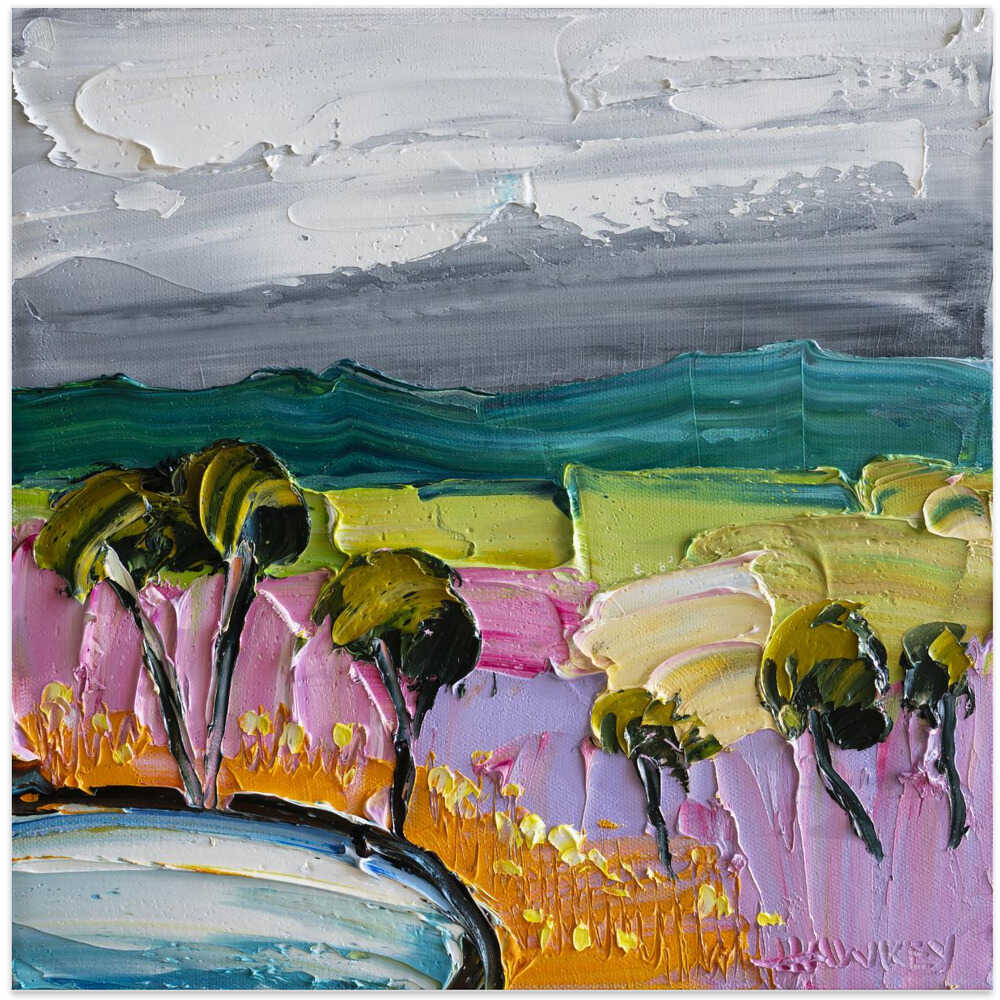 Vibrant Textured Landscape - Square Stretched Canvas, Poster or Fine Art Print by Angela Hawkey - I Heart Wall Art - Poster Print, Canvas Print or Framed Art Print