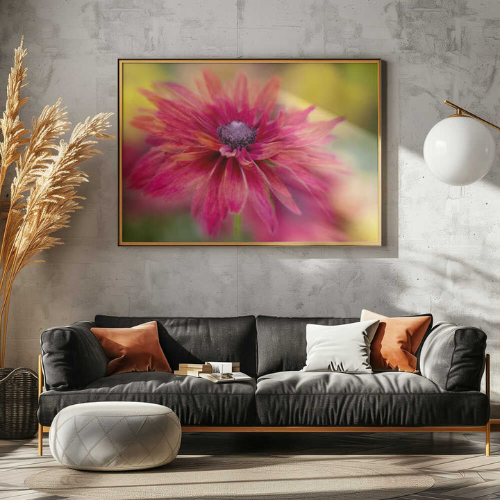 Vibrant Magenta Bloom - Floral Photographic Stretched Canvas Poster or Fine Art Print