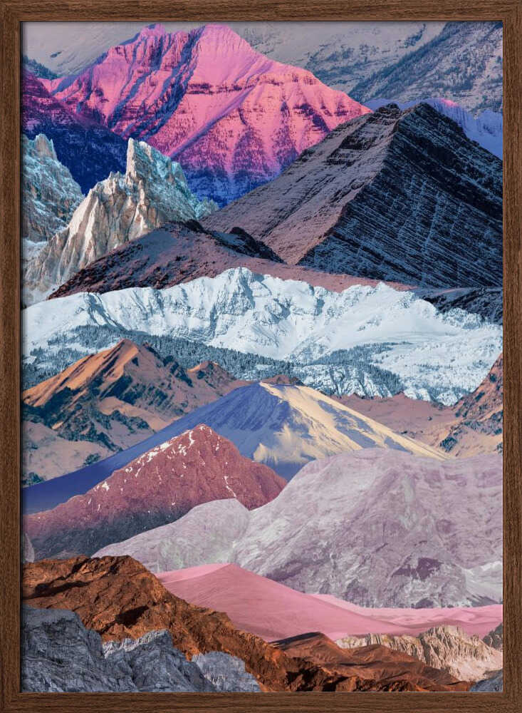 Vibrant Mountain Layers - Stretched Canvas, Poster or Fine Art Print - I Heart Wall Art - Poster Print, Canvas Print or Framed Art Print