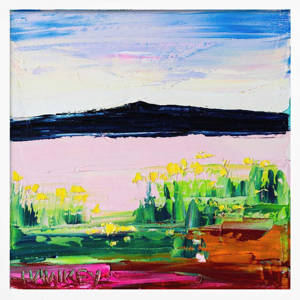 Vibrant Mountain Meadow - Square Stretched Canvas, Poster or Fine Art Print by Angela Hawkey - I Heart Wall Art - Poster Print, Canvas Print or Framed Art Print