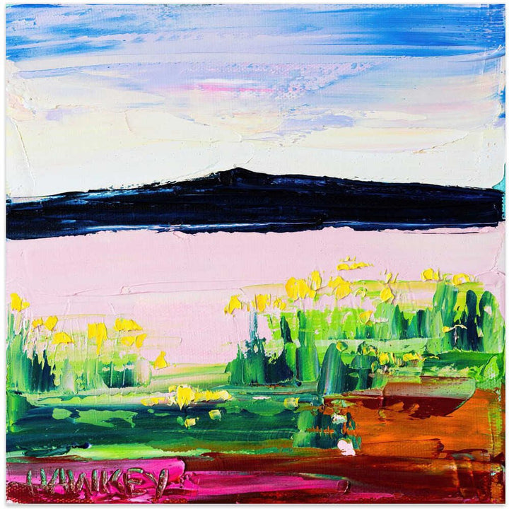 Vibrant Mountain Meadow - Square Stretched Canvas, Poster or Fine Art Print by Angela Hawkey - I Heart Wall Art - Poster Print, Canvas Print or Framed Art Print