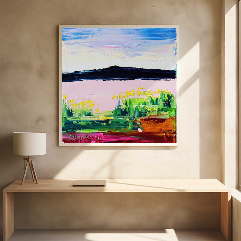Vibrant Mountain Meadow - Square Stretched Canvas, Poster or Fine Art Print by Angela Hawkey - I Heart Wall Art - Poster Print, Canvas Print or Framed Art Print