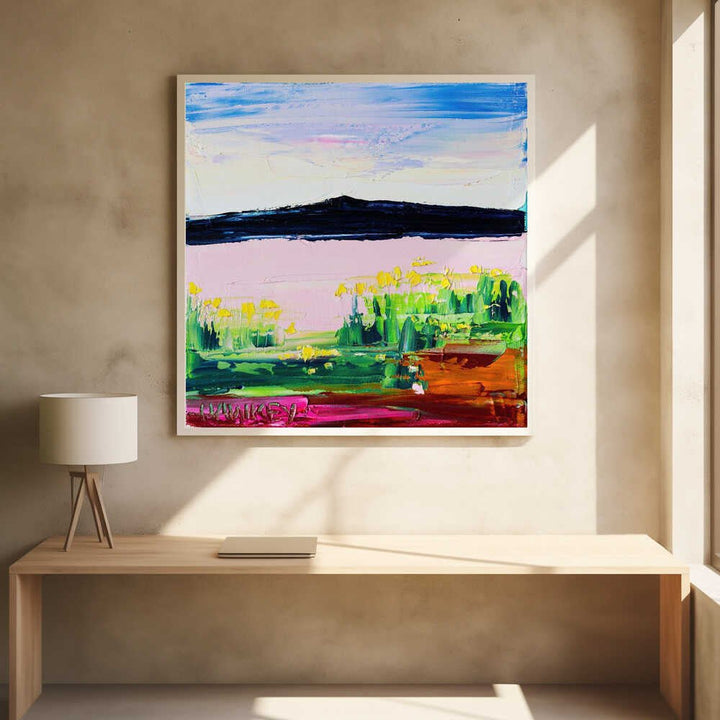 Vibrant Mountain Meadow - Square Stretched Canvas, Poster or Fine Art Print by Angela Hawkey - I Heart Wall Art - Poster Print, Canvas Print or Framed Art Print