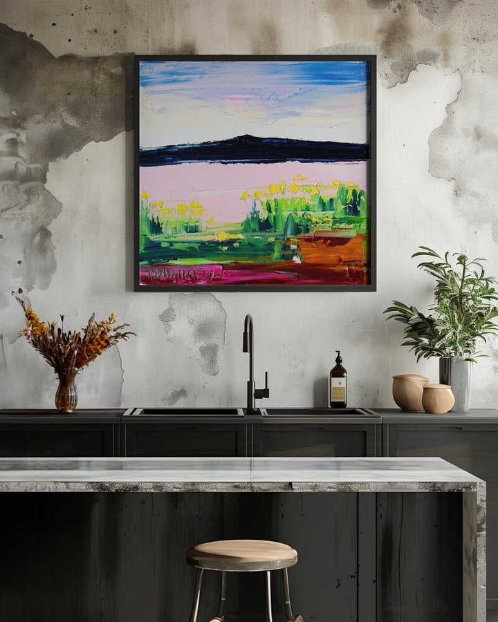 Vibrant Mountain Meadow - Square Stretched Canvas, Poster or Fine Art Print by Angela Hawkey - I Heart Wall Art - Poster Print, Canvas Print or Framed Art Print