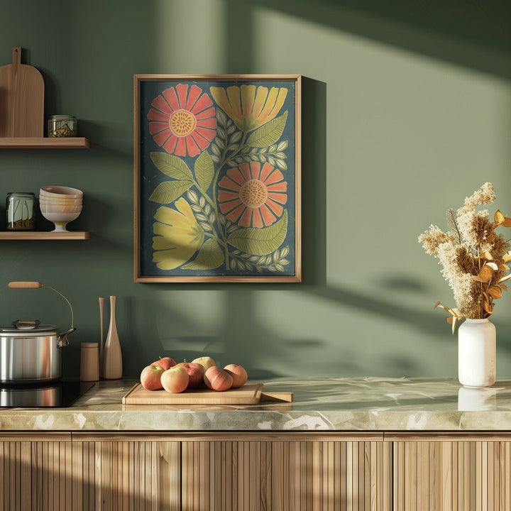 Vibrant Orange And Yellow Flowers - Stretched Canvas, Poster or Fine Art Print - I Heart Wall Art - Poster Print, Canvas Print or Framed Art Print