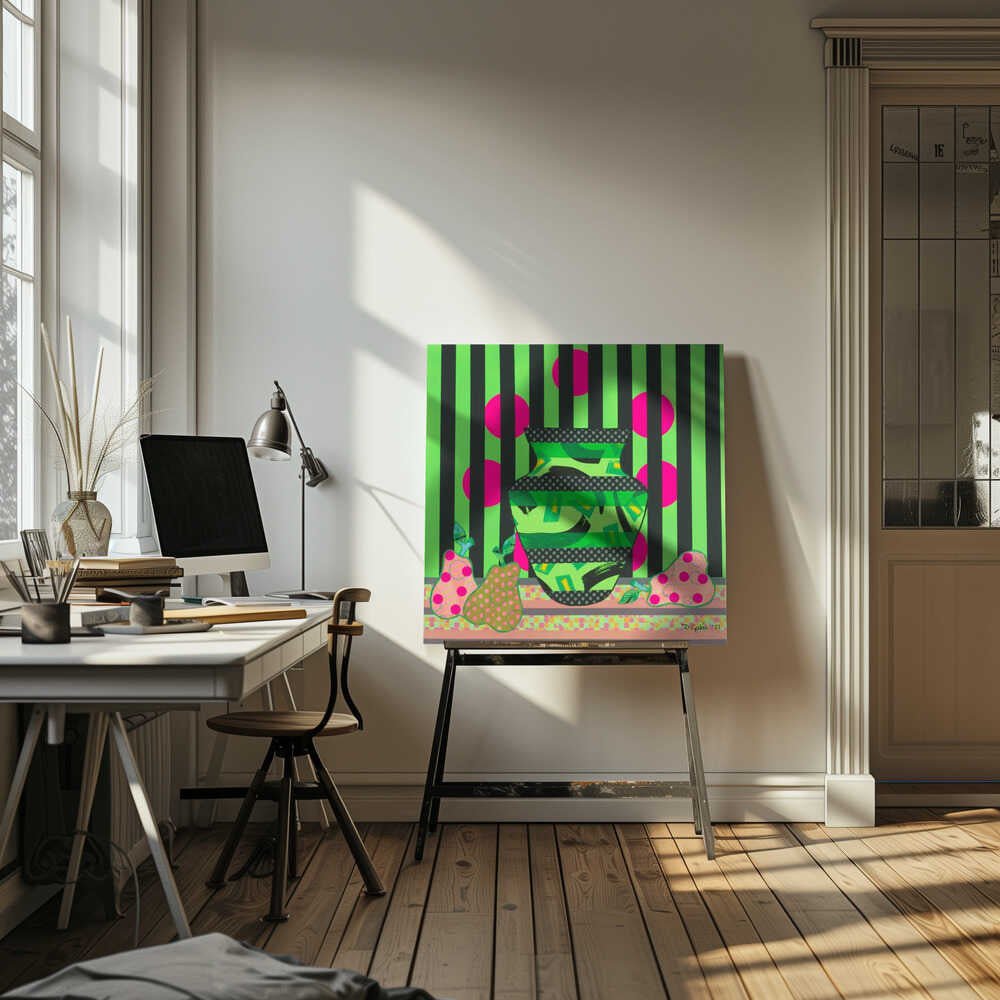 Vibrant Patterned Still Life - Square Stretched Canvas, Poster or Fine Art Print - I Heart Wall Art - Poster Print, Canvas Print or Framed Art Print