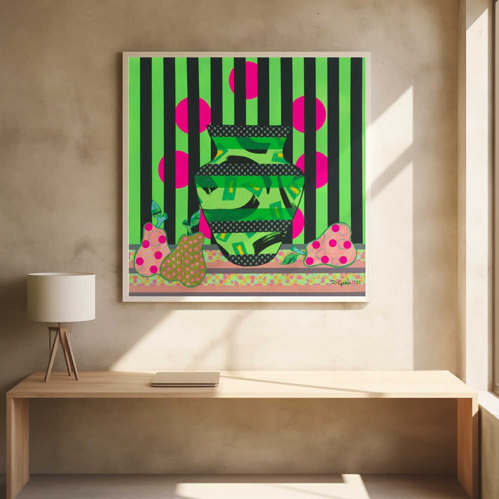 Vibrant Patterned Still Life - Square Stretched Canvas, Poster or Fine Art Print - I Heart Wall Art - Poster Print, Canvas Print or Framed Art Print