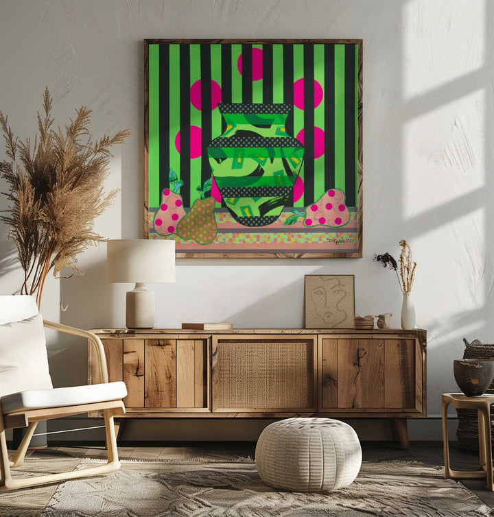 Vibrant Patterned Still Life - Square Stretched Canvas, Poster or Fine Art Print - I Heart Wall Art - Poster Print, Canvas Print or Framed Art Print