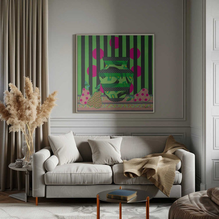 Vibrant Patterned Still Life - Square Stretched Canvas, Poster or Fine Art Print - I Heart Wall Art - Poster Print, Canvas Print or Framed Art Print
