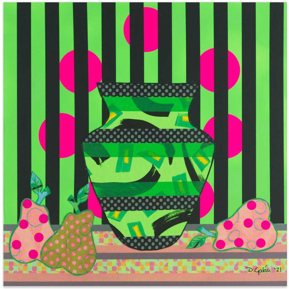Vibrant Patterned Still Life - Square Stretched Canvas, Poster or Fine Art Print - I Heart Wall Art - Poster Print, Canvas Print or Framed Art Print