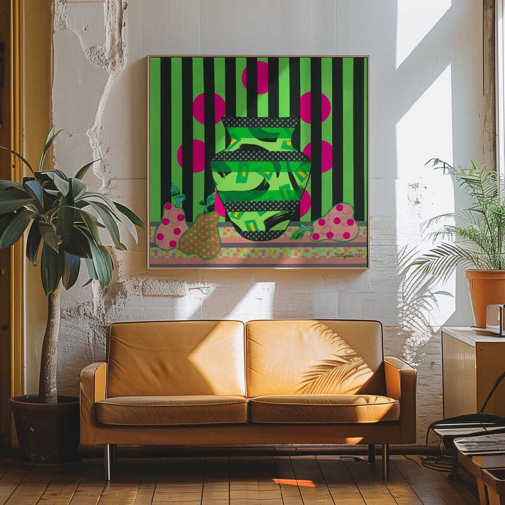 Vibrant Patterned Still Life - Square Stretched Canvas, Poster or Fine Art Print - I Heart Wall Art - Poster Print, Canvas Print or Framed Art Print