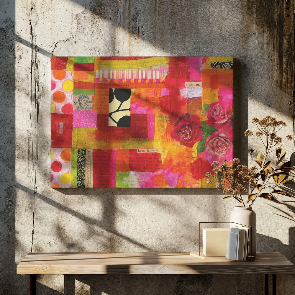 Vibrant Petal Patch - Stretched Canvas, Poster or Fine Art Print - I Heart Wall Art - Poster Print, Canvas Print or Framed Art Print
