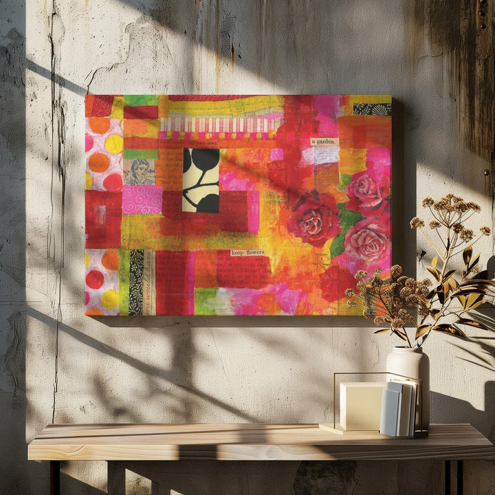 Vibrant Petal Patch - Stretched Canvas, Poster or Fine Art Print - I Heart Wall Art - Poster Print, Canvas Print or Framed Art Print