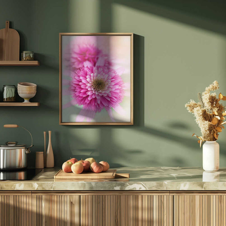 Vibrant Pink Blooms - Floral Photographic Stretched Canvas Poster or Fine Art Print