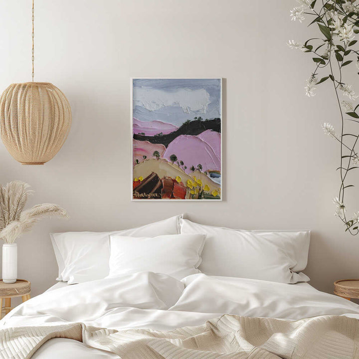 Vibrant Pink Hills - Stretched Canvas, Poster or Fine Art Print by Angela Hawkey - I Heart Wall Art - Poster Print, Canvas Print or Framed Art Print