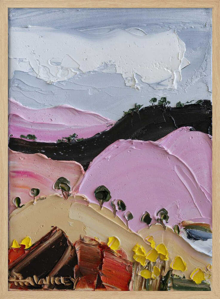 Vibrant Pink Hills - Stretched Canvas, Poster or Fine Art Print by Angela Hawkey - I Heart Wall Art - Poster Print, Canvas Print or Framed Art Print