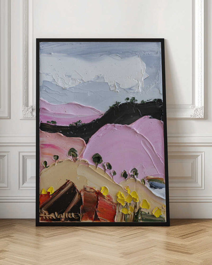 Vibrant Pink Hills - Stretched Canvas, Poster or Fine Art Print by Angela Hawkey - I Heart Wall Art - Poster Print, Canvas Print or Framed Art Print