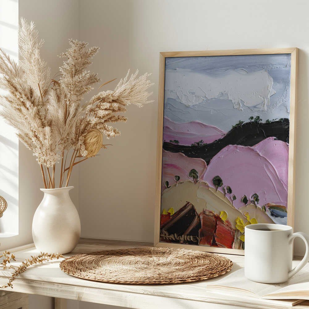 Vibrant Pink Hills - Stretched Canvas, Poster or Fine Art Print by Angela Hawkey - I Heart Wall Art - Poster Print, Canvas Print or Framed Art Print