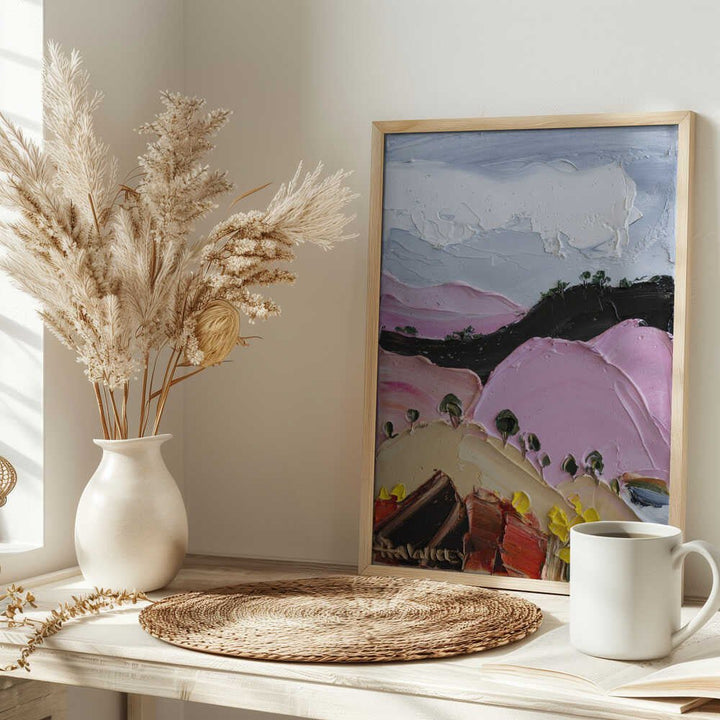Vibrant Pink Hills - Stretched Canvas, Poster or Fine Art Print by Angela Hawkey - I Heart Wall Art - Poster Print, Canvas Print or Framed Art Print
