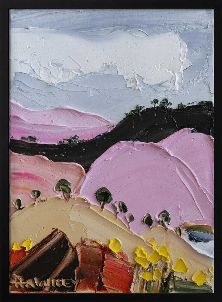 Vibrant Pink Hills - Stretched Canvas, Poster or Fine Art Print by Angela Hawkey - I Heart Wall Art - Poster Print, Canvas Print or Framed Art Print