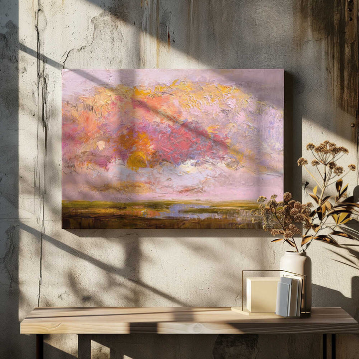 Vibrant Pink Horizon - Stretched Canvas, Poster or Fine Art Print - I Heart Wall Art - Poster Print, Canvas Print or Framed Art Print