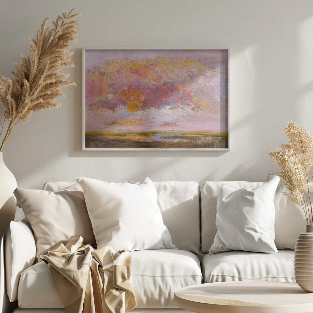 Vibrant Pink Horizon - Stretched Canvas, Poster or Fine Art Print - I Heart Wall Art - Poster Print, Canvas Print or Framed Art Print