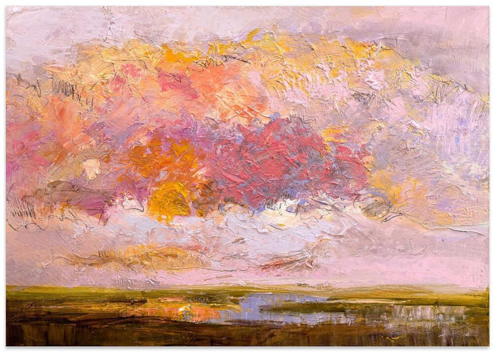 Vibrant Pink Horizon - Stretched Canvas, Poster or Fine Art Print - I Heart Wall Art - Poster Print, Canvas Print or Framed Art Print