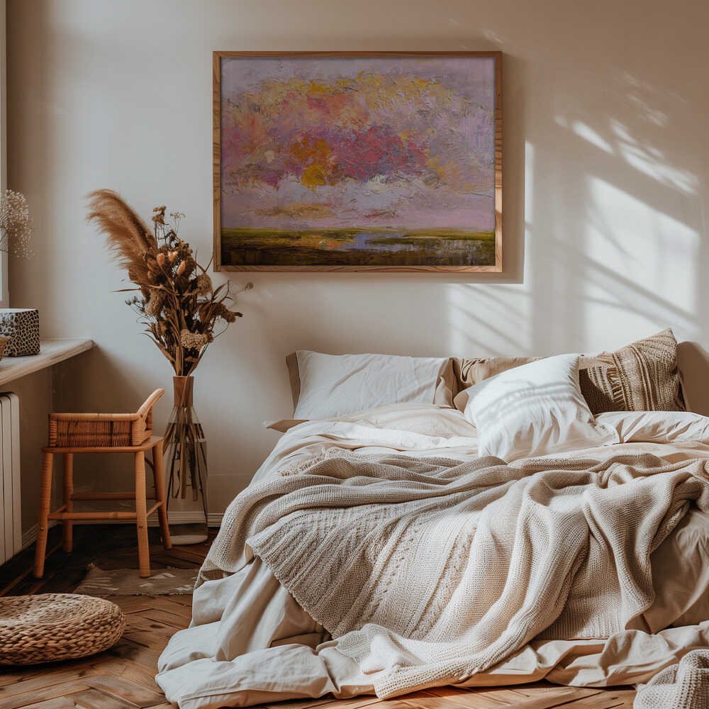 Vibrant Pink Horizon - Stretched Canvas, Poster or Fine Art Print - I Heart Wall Art - Poster Print, Canvas Print or Framed Art Print