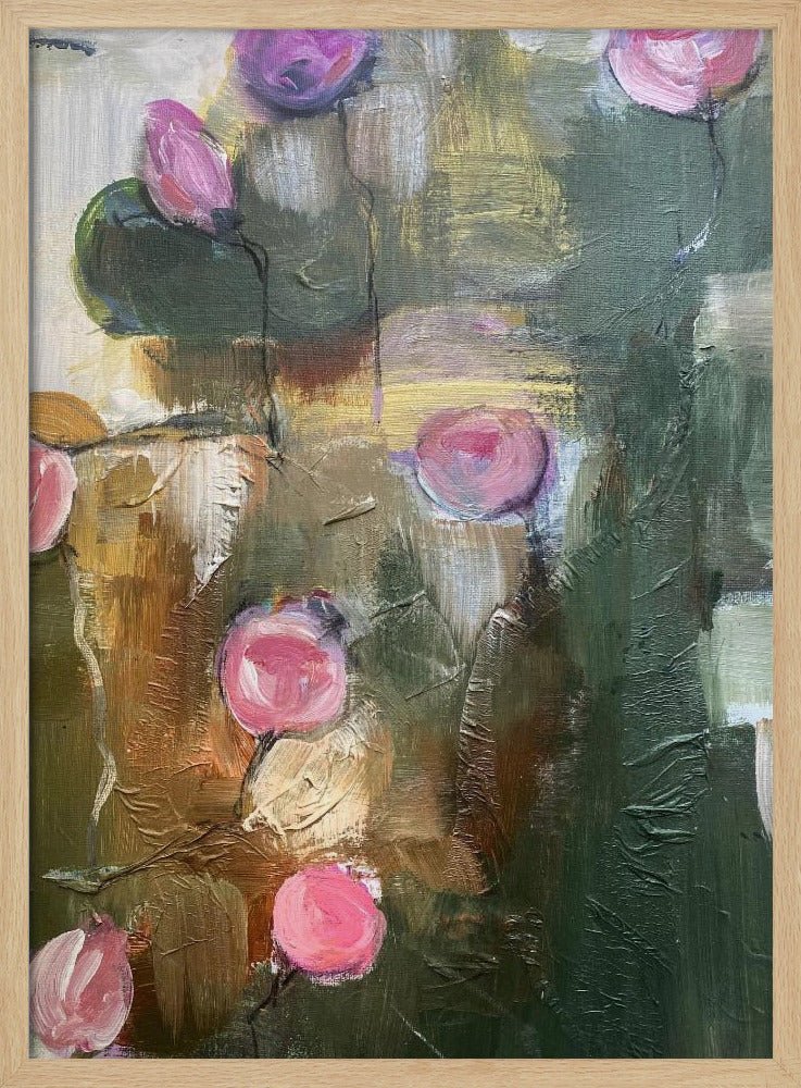 Vibrant Pink Roses - Stretched Canvas, Poster or Fine Art Print - I Heart Wall Art - Poster Print, Canvas Print or Framed Art Print