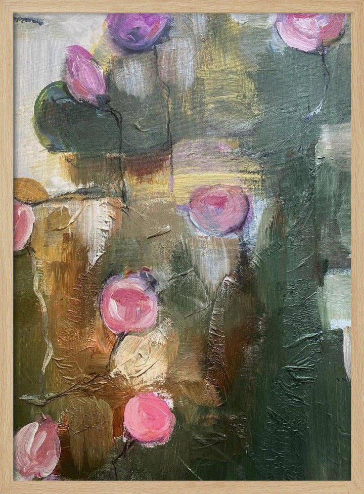 Vibrant Pink Roses - Stretched Canvas, Poster or Fine Art Print - I Heart Wall Art - Poster Print, Canvas Print or Framed Art Print