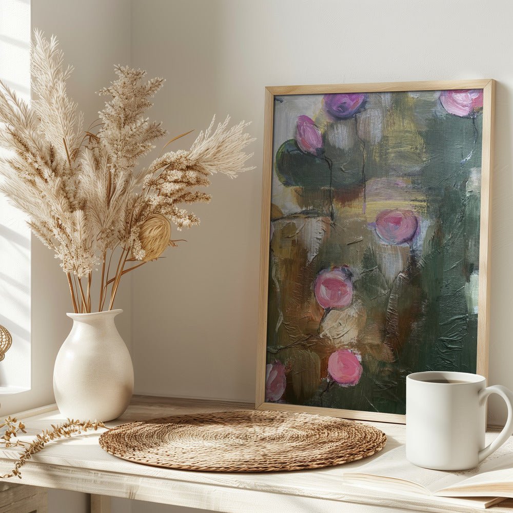 Vibrant Pink Roses - Stretched Canvas, Poster or Fine Art Print - I Heart Wall Art - Poster Print, Canvas Print or Framed Art Print