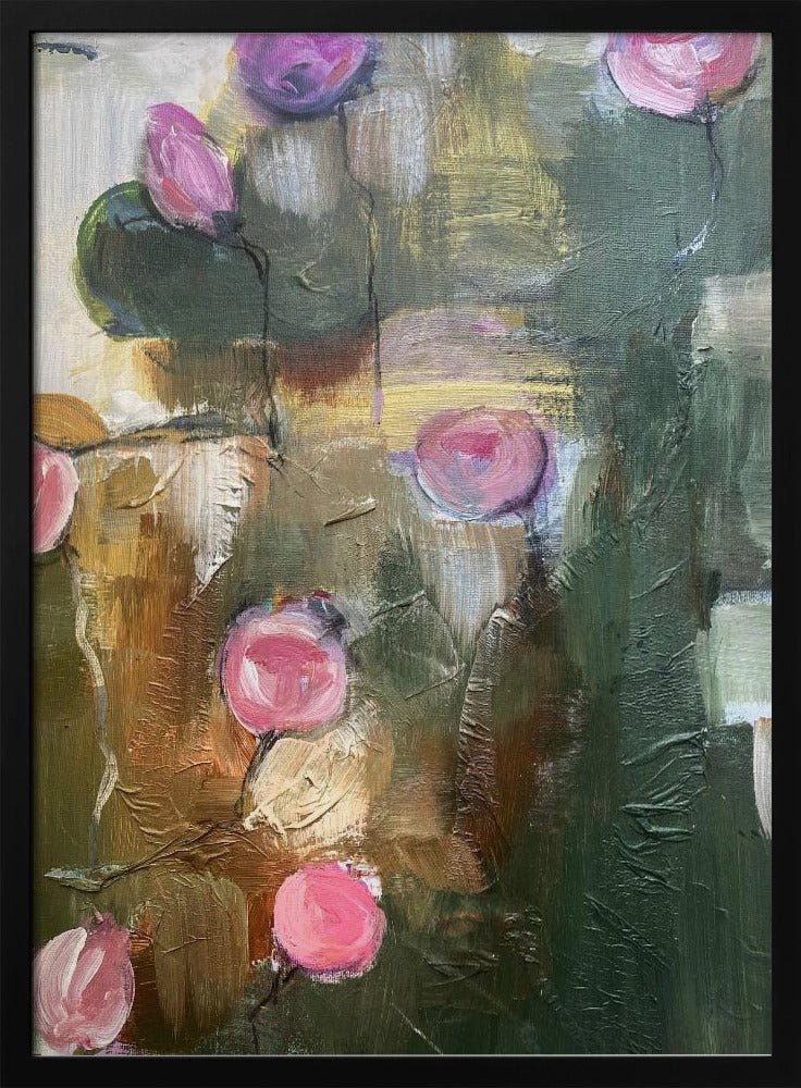 Vibrant Pink Roses - Stretched Canvas, Poster or Fine Art Print - I Heart Wall Art - Poster Print, Canvas Print or Framed Art Print