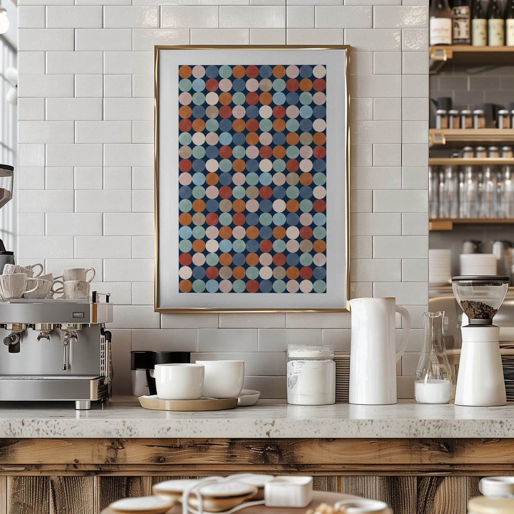 Vibrant Polka Dot Pattern In Earthy Tones - Stretched Canvas, Poster or Fine Art Print - I Heart Wall Art - Poster Print, Canvas Print or Framed Art Print