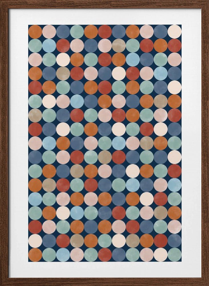 Vibrant Polka Dot Pattern In Earthy Tones - Stretched Canvas, Poster or Fine Art Print - I Heart Wall Art - Poster Print, Canvas Print or Framed Art Print