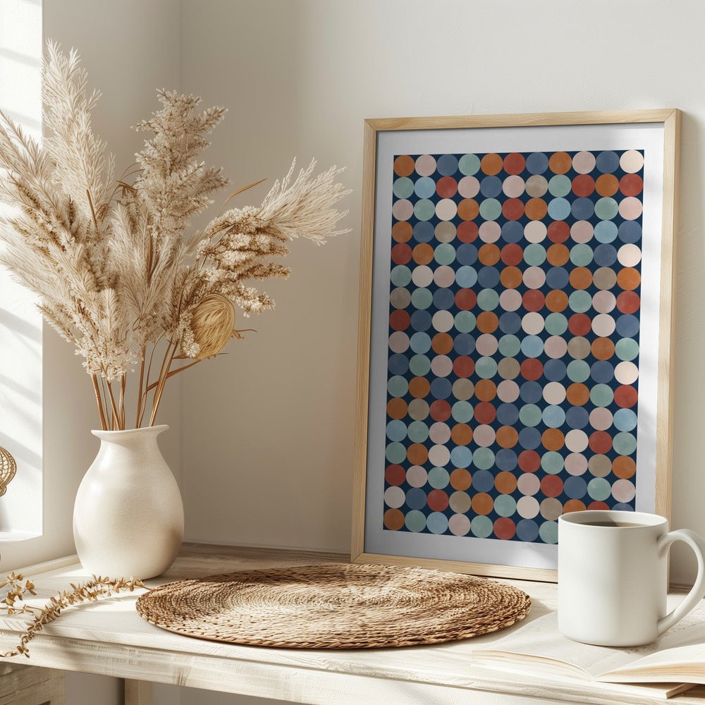 Vibrant Polka Dot Pattern In Earthy Tones - Stretched Canvas, Poster or Fine Art Print - I Heart Wall Art - Poster Print, Canvas Print or Framed Art Print