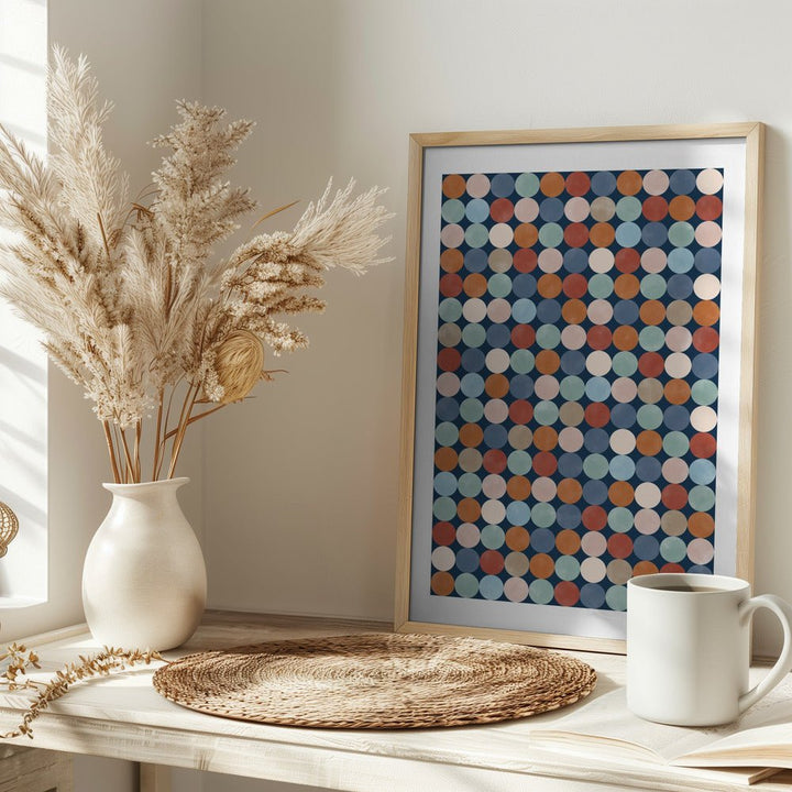 Vibrant Polka Dot Pattern In Earthy Tones - Stretched Canvas, Poster or Fine Art Print - I Heart Wall Art - Poster Print, Canvas Print or Framed Art Print