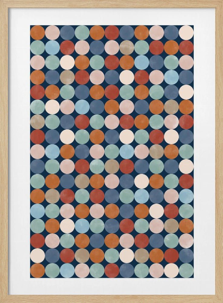 Vibrant Polka Dot Pattern In Earthy Tones - Stretched Canvas, Poster or Fine Art Print - I Heart Wall Art - Poster Print, Canvas Print or Framed Art Print