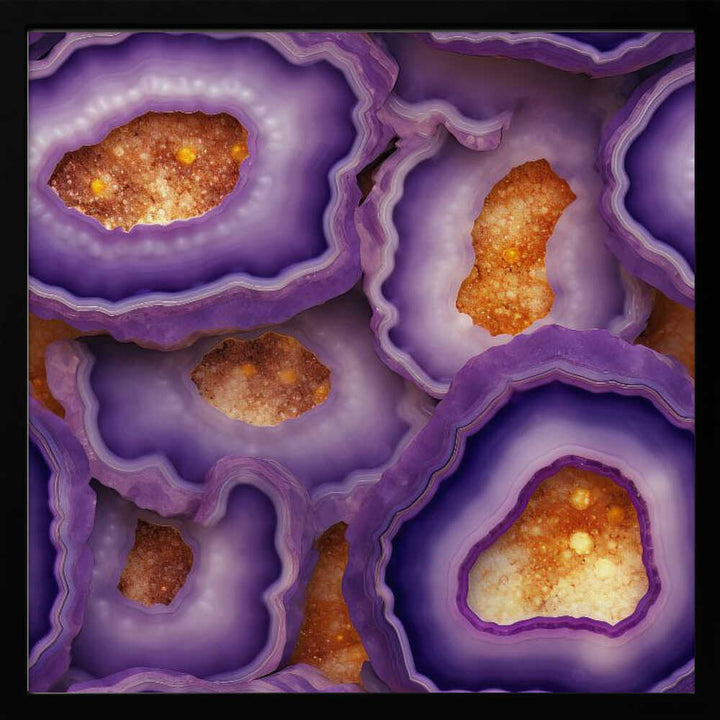 Vibrant Purple Geode Crystals - Square Stretched Canvas, Poster or Fine Art Print - I Heart Wall Art - Poster Print, Canvas Print or Framed Art Print