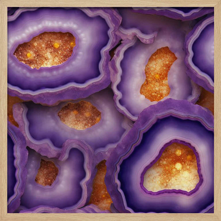 Vibrant Purple Geode Crystals - Square Stretched Canvas, Poster or Fine Art Print - I Heart Wall Art - Poster Print, Canvas Print or Framed Art Print