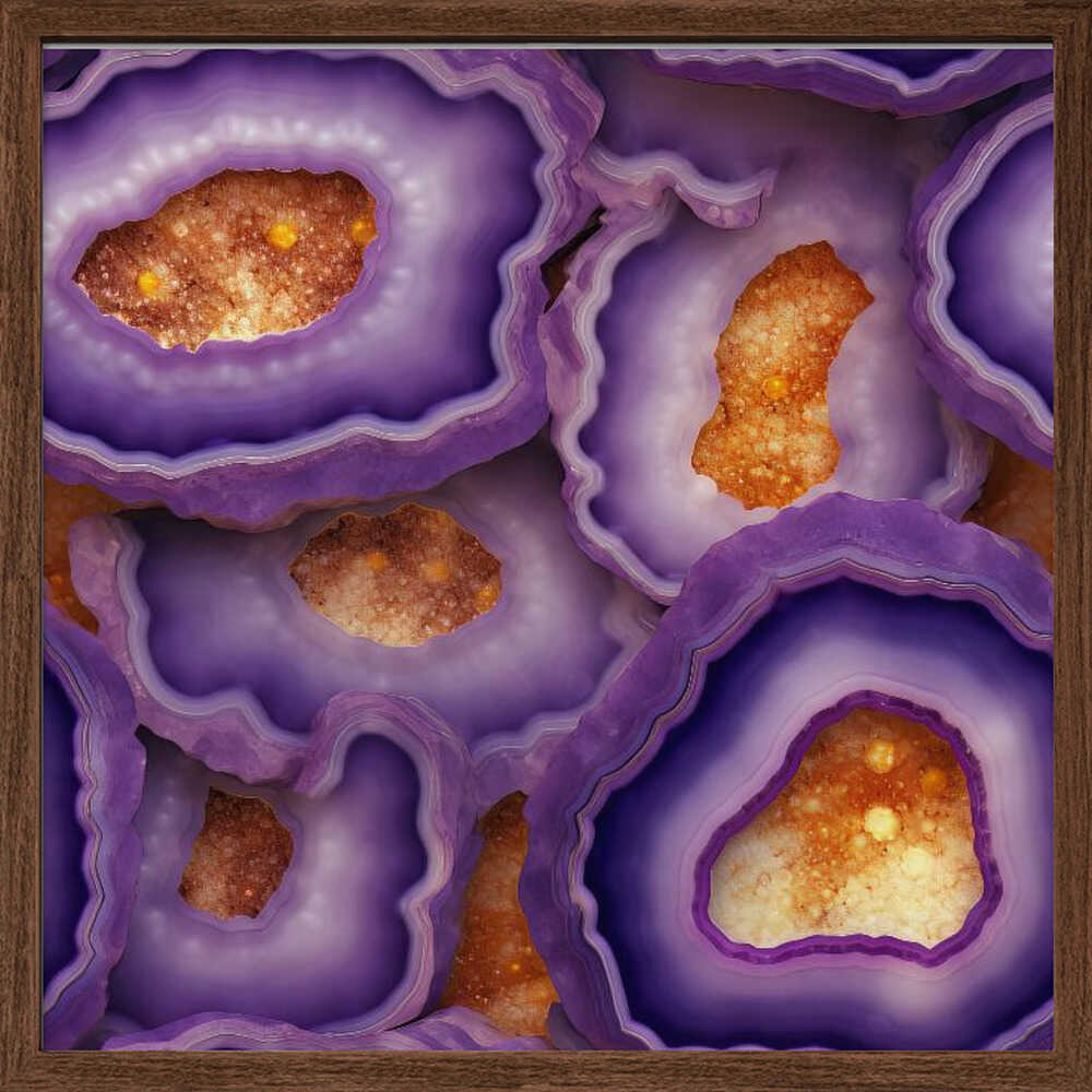 Vibrant Purple Geode Crystals - Square Stretched Canvas, Poster or Fine Art Print - I Heart Wall Art - Poster Print, Canvas Print or Framed Art Print