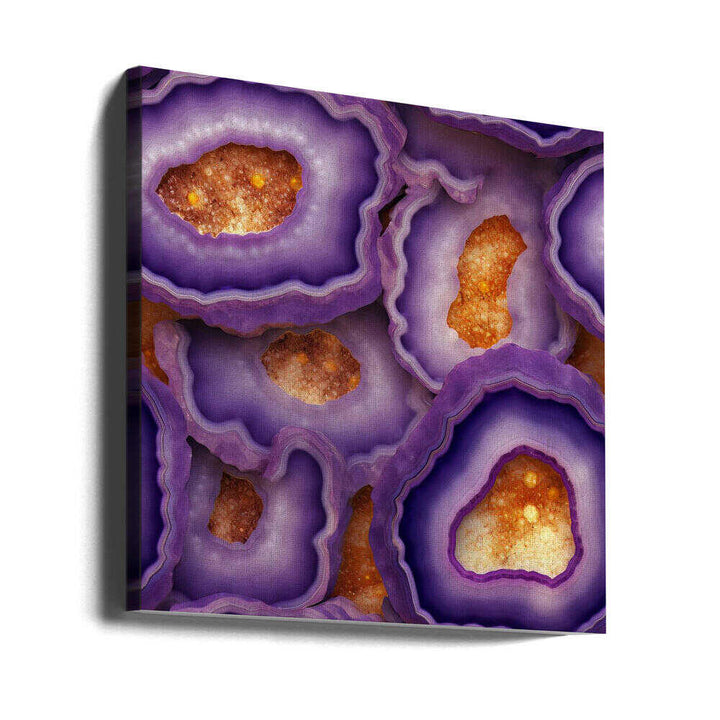 Vibrant Purple Geode Crystals - Square Stretched Canvas, Poster or Fine Art Print - I Heart Wall Art - Poster Print, Canvas Print or Framed Art Print