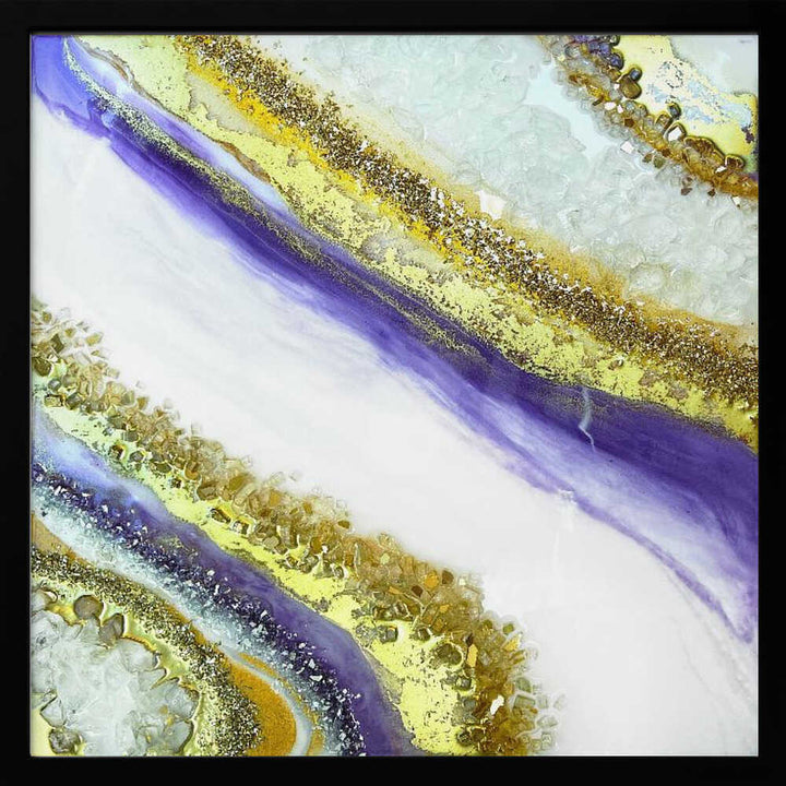 Vibrant Purple Gold Geode - Square Stretched Canvas, Poster or Fine Art Print - I Heart Wall Art - Poster Print, Canvas Print or Framed Art Print