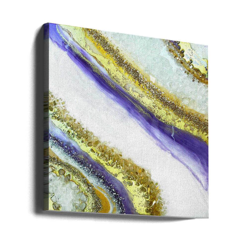 Vibrant Purple Gold Geode - Square Stretched Canvas, Poster or Fine Art Print - I Heart Wall Art - Poster Print, Canvas Print or Framed Art Print