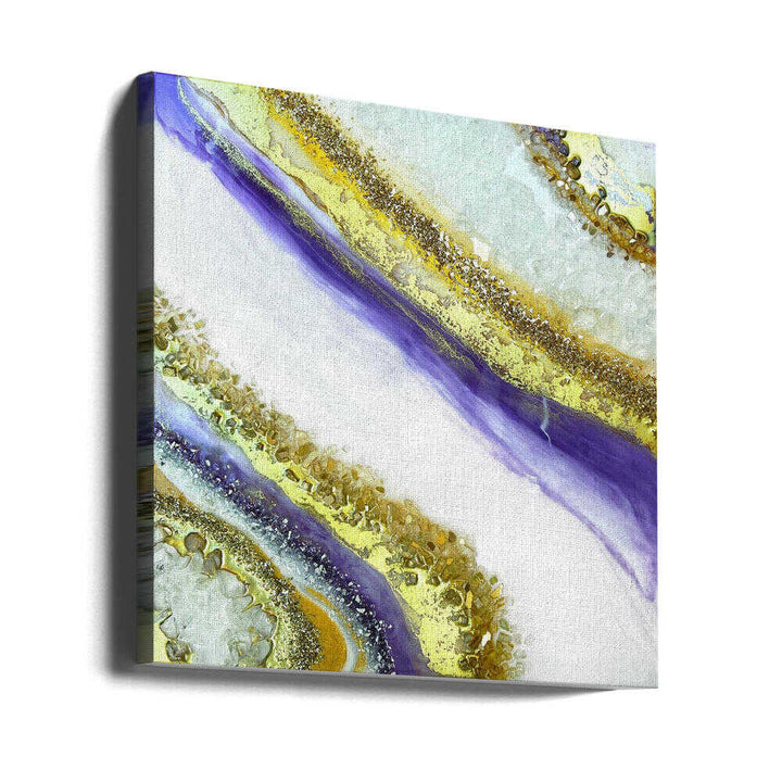 Vibrant Purple Gold Geode - Square Stretched Canvas, Poster or Fine Art Print - I Heart Wall Art - Poster Print, Canvas Print or Framed Art Print