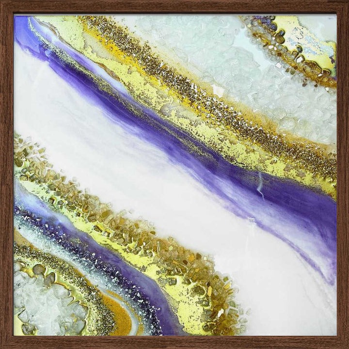 Vibrant Purple Gold Geode - Square Stretched Canvas, Poster or Fine Art Print - I Heart Wall Art - Poster Print, Canvas Print or Framed Art Print