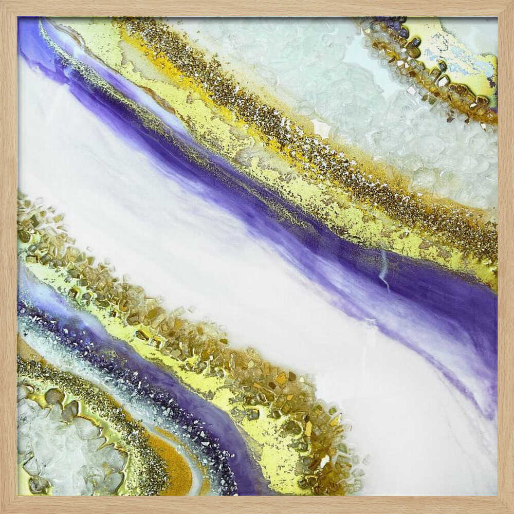 Vibrant Purple Gold Geode - Square Stretched Canvas, Poster or Fine Art Print - I Heart Wall Art - Poster Print, Canvas Print or Framed Art Print