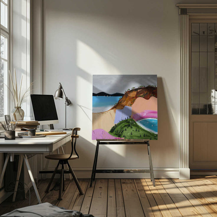 Vibrant Seaside Hills - Square Stretched Canvas, Poster or Fine Art Print by Angela Hawkey - I Heart Wall Art - Poster Print, Canvas Print or Framed Art Print