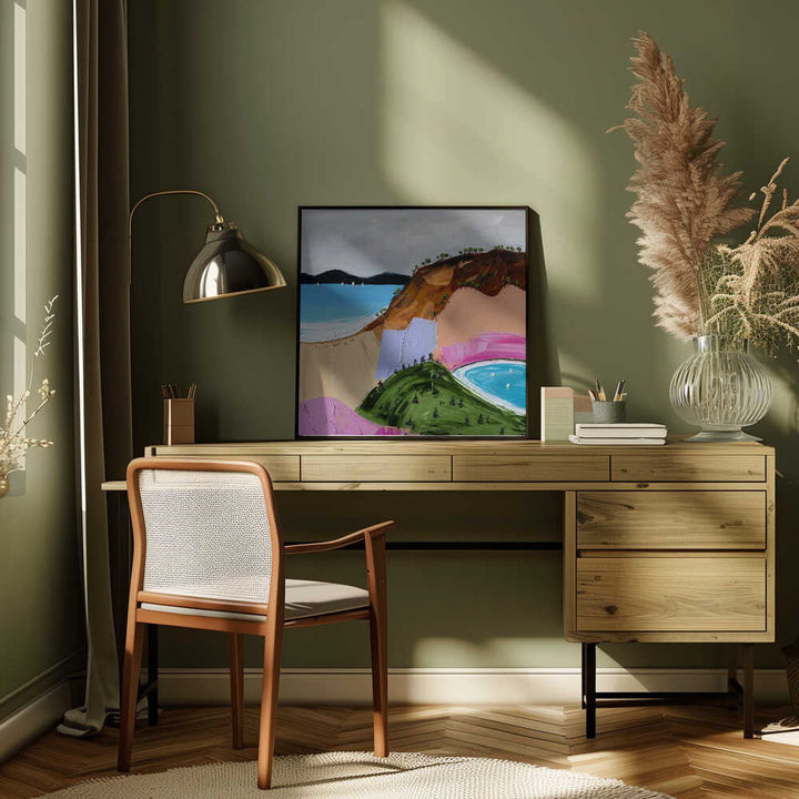 Vibrant Seaside Hills - Square Stretched Canvas, Poster or Fine Art Print by Angela Hawkey - I Heart Wall Art - Poster Print, Canvas Print or Framed Art Print