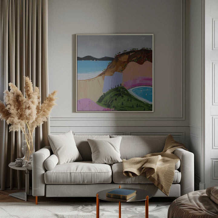 Vibrant Seaside Hills - Square Stretched Canvas, Poster or Fine Art Print by Angela Hawkey - I Heart Wall Art - Poster Print, Canvas Print or Framed Art Print
