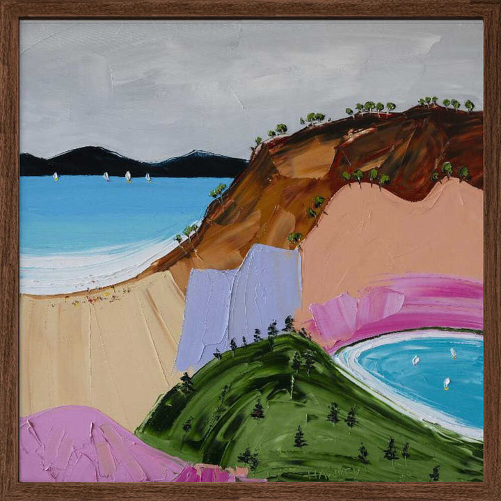 Vibrant Seaside Hills - Square Stretched Canvas, Poster or Fine Art Print by Angela Hawkey - I Heart Wall Art - Poster Print, Canvas Print or Framed Art Print